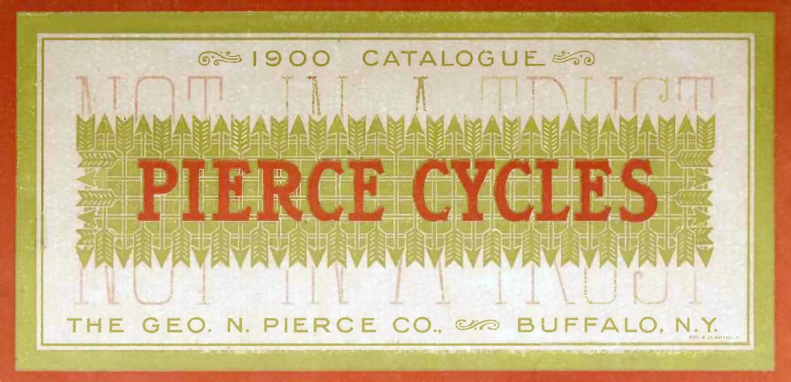 The cover of the 1900 Pierce Cycles catalogue.
