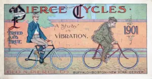 A colour Pierce Cycles advertisement for 1901, A Study in Vibration.