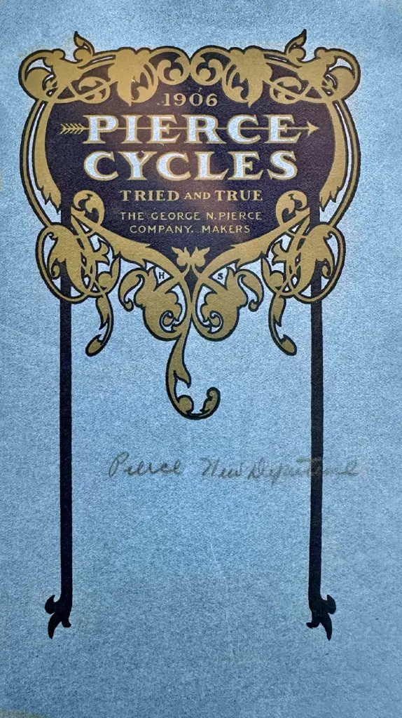 The cover of the 1906 catalogue of The George N. Pierce Company.