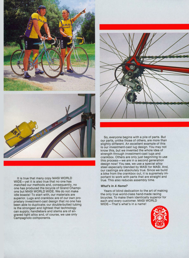 Masi World Wide Catalog — The Tradition of Endurance and Excellence Goes On: Gran Criterium, 3/V Volumetrica and Nuova Strada (High Country Imports) — page 3 of 8