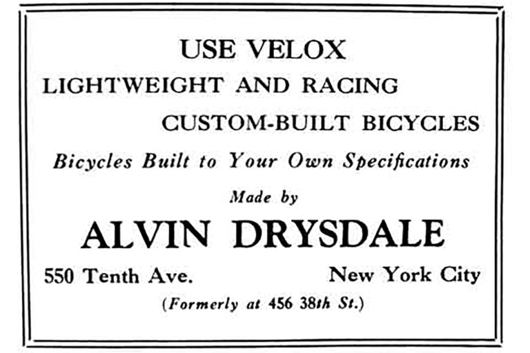 Velox Bicycles by Alvin Drysdale Advertisement