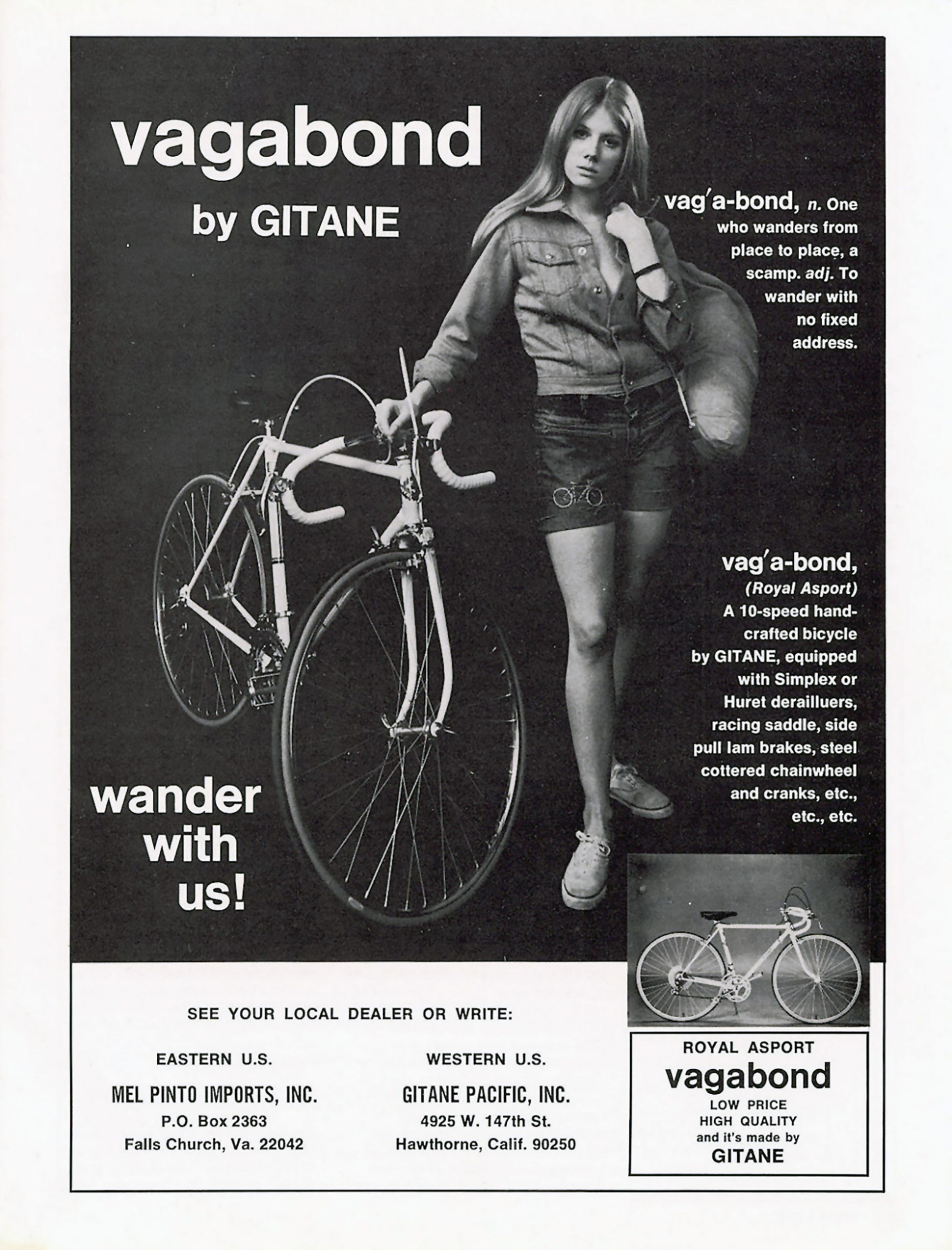 Gitane 1970 Mel Pinto Imports Advertisement 1