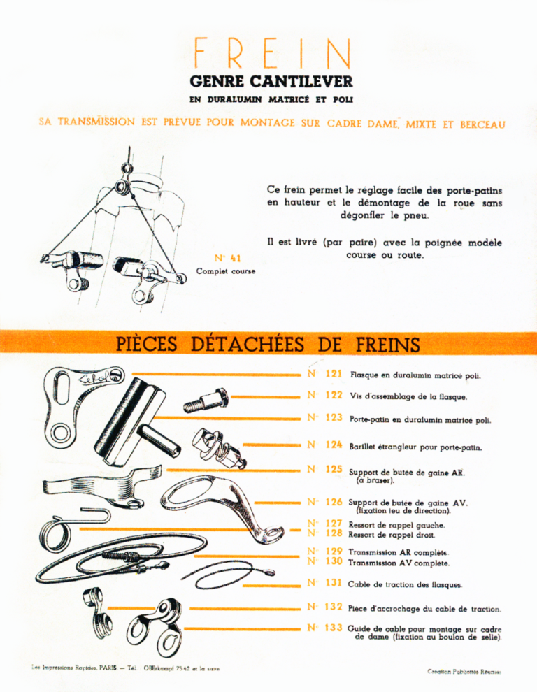 Lefol 1950 Catalog — Le Martelé, Le Paon and the Cantilever Brake — page 3 of 3