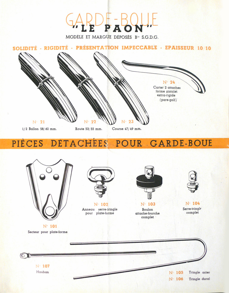 Lefol 1950 Catalog — Le Martelé, Le Paon and the Cantilever Brake — page 2 of 3