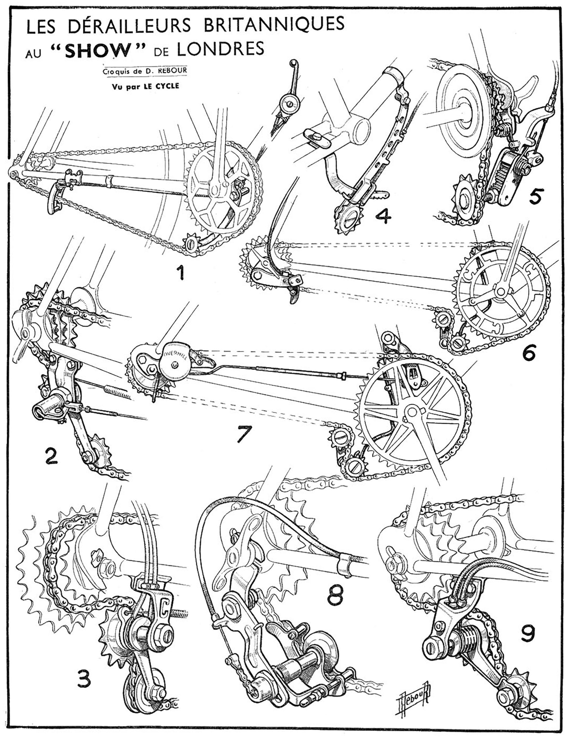 Daniel Rebour Les Derailleurs Britanniques au "Show" de Londres 2-1-1949