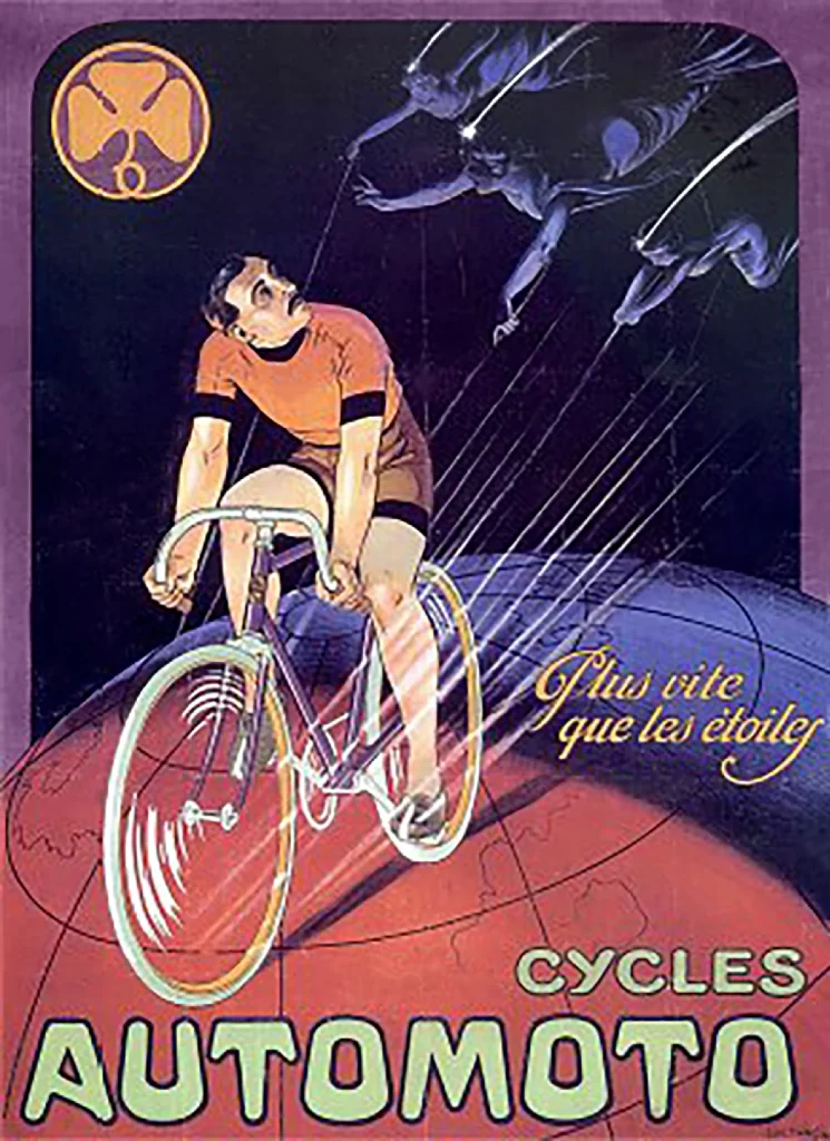 1913 Automoto Poster with Lucien "Petit Breton" Mazan