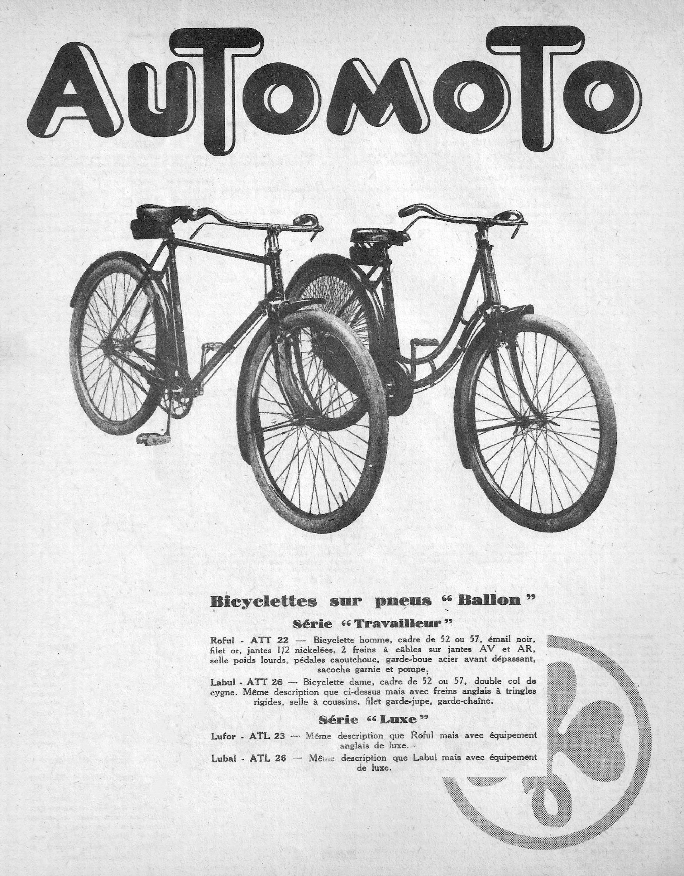 Automoto Travailleur Luxe Ballon Bicycles