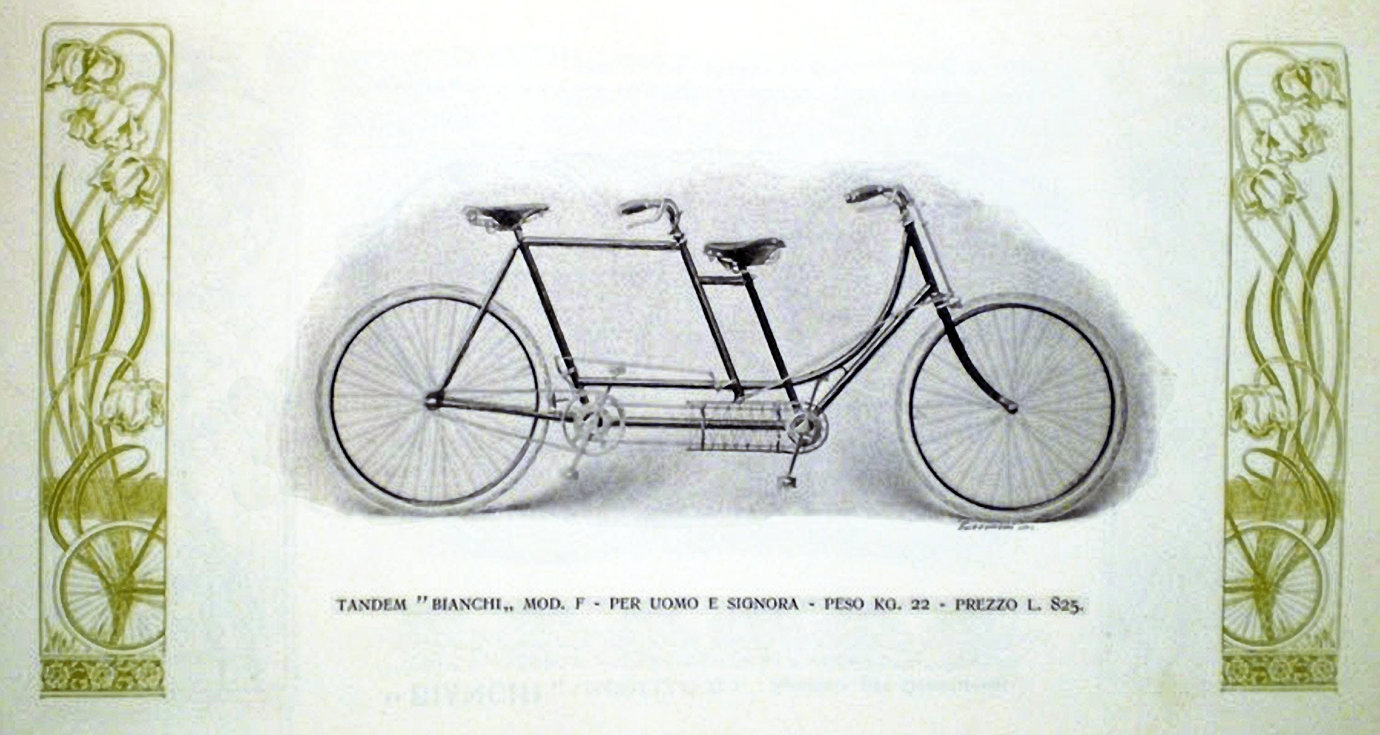 Bianchi Model F Tandem from 1899 Catalog