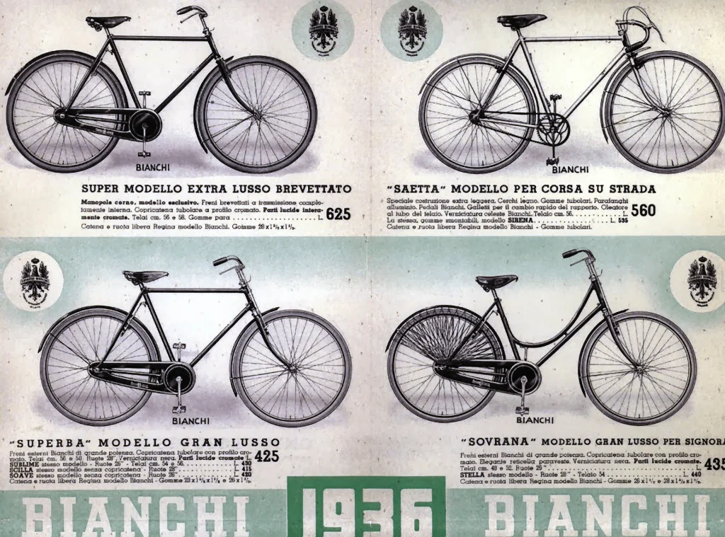 Bianchi Publication with Extra Lusso, Saetta, Superba & Sovrana Models from 1936
