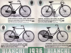 Bianchi Publication with Extra Lusso, Saetta, Superba & Sovrana Models from 1936