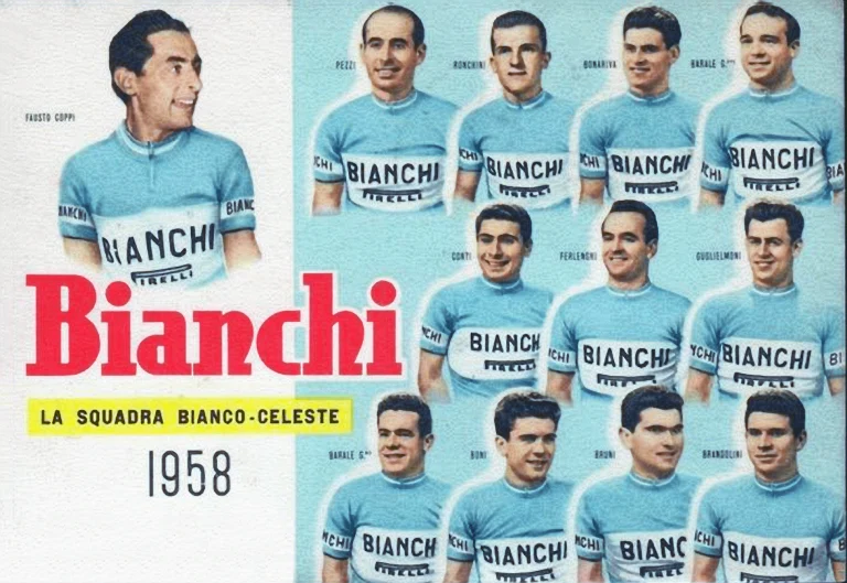 Bianchi Racing Team with Fausto Coppi from 1958