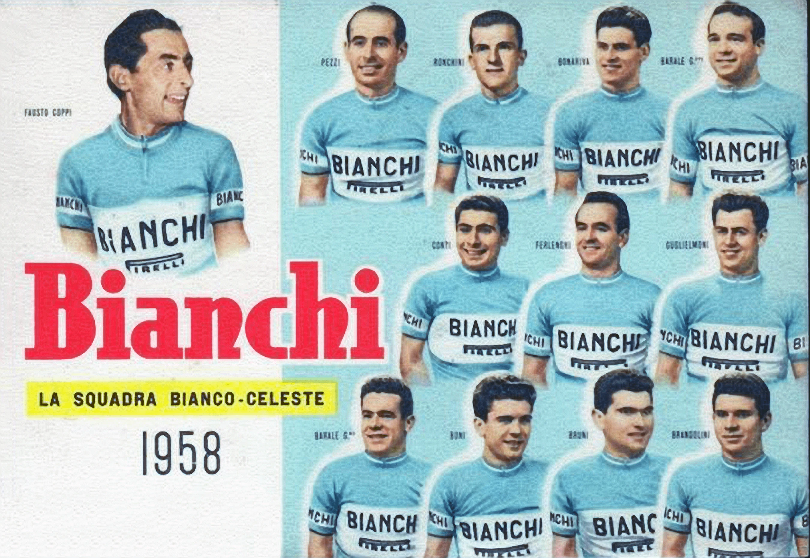 Bianchi Racing Team with Fausto Coppi from 1958