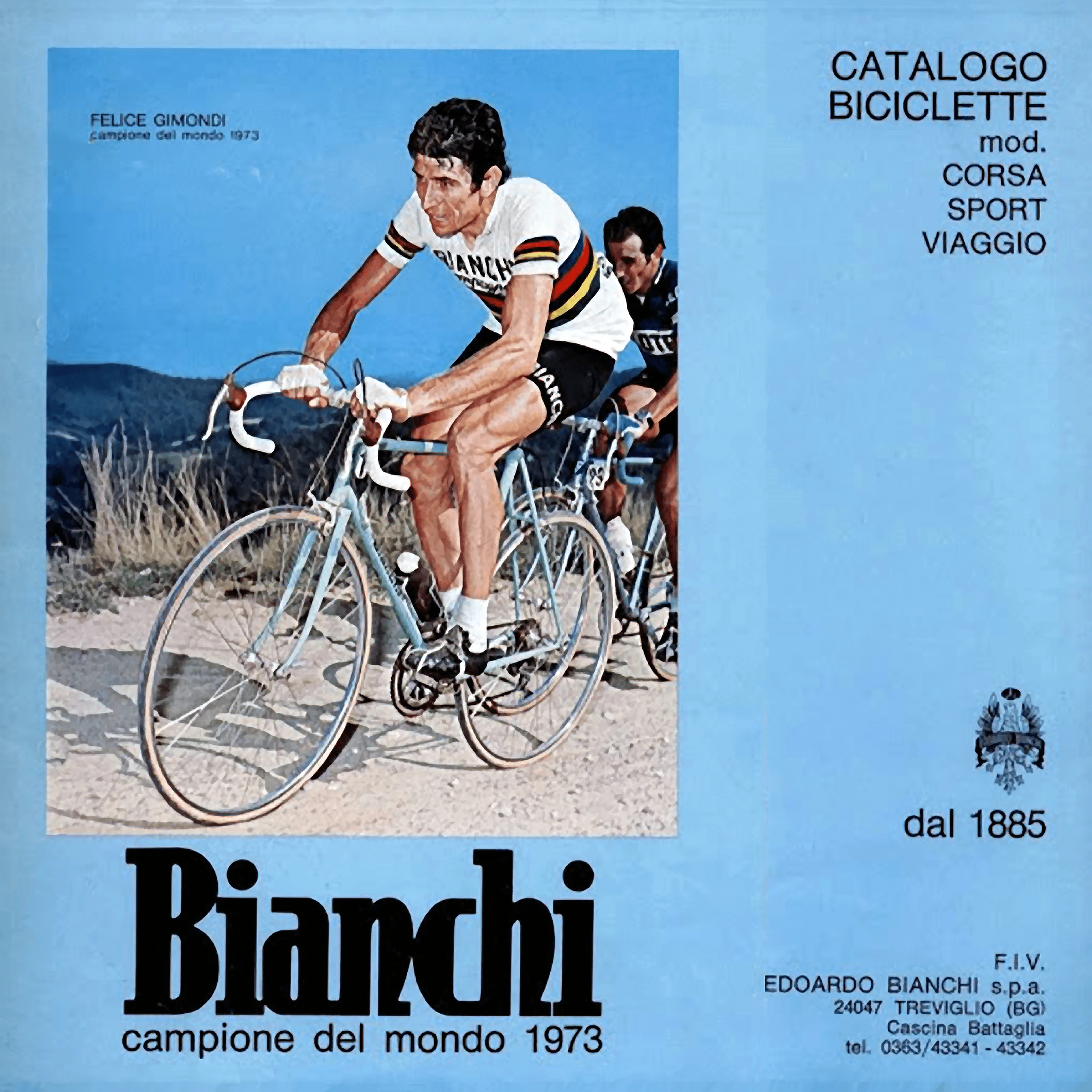 Felice Gimondi from Bianchi Catalog in 1974