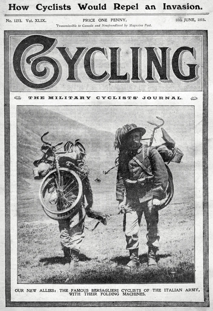 Cycling Journal Cover with Bersaglieri from June 10, 1915