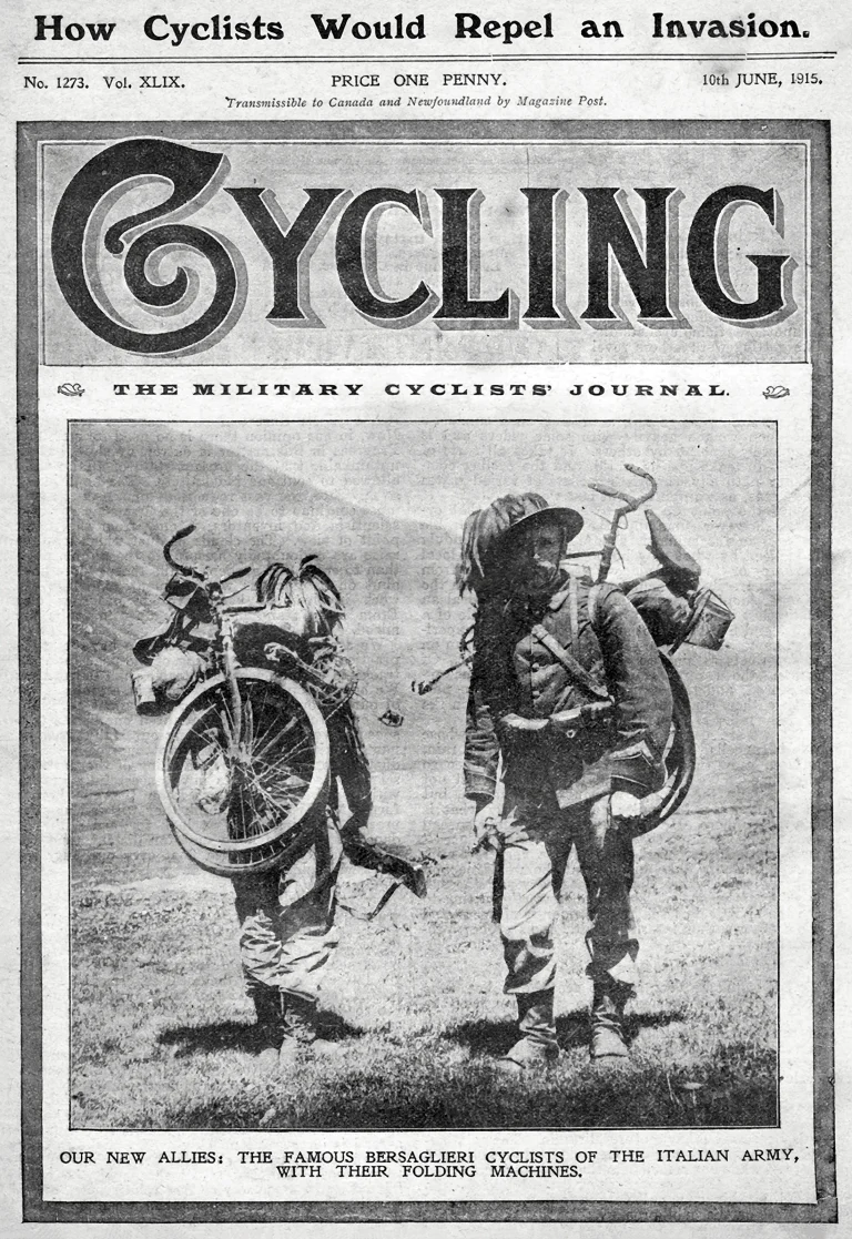 Cycling Journal Cover with Bersaglieri from June 10, 1915