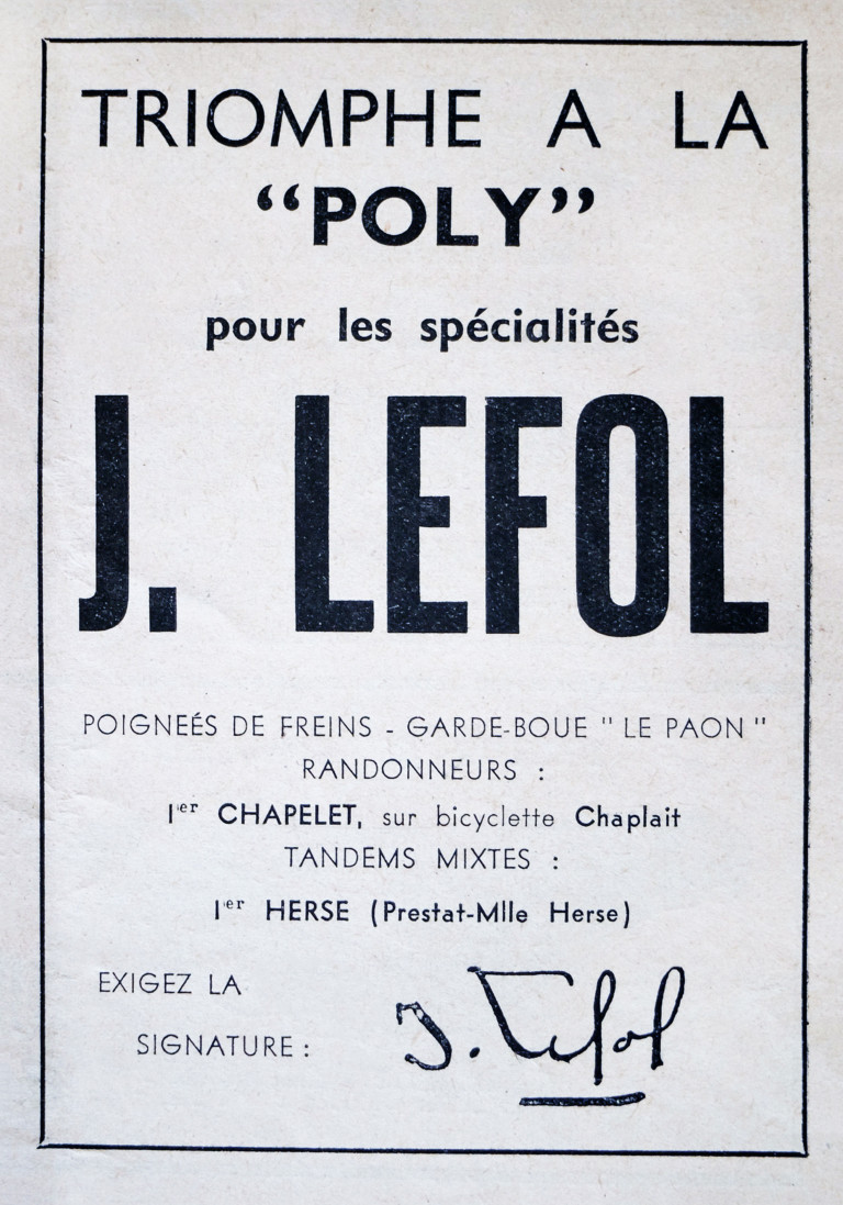 Lefol Advertisement — Triomphe à la Poly — page 1 of 1