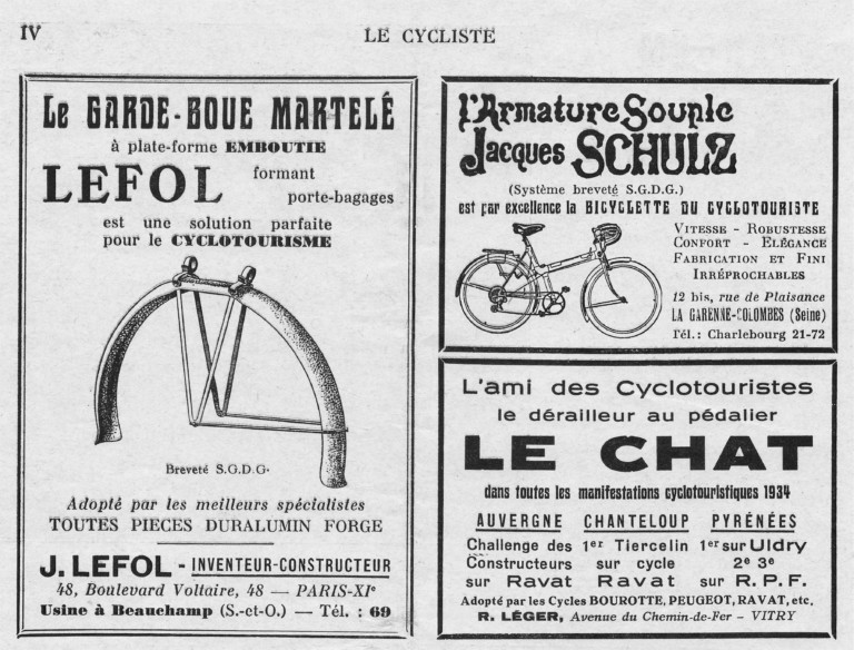 Lefol 1936 Advertisement — Le Garde-Boue Martelé à Plate-Forme Emboutie — page 1 of 1