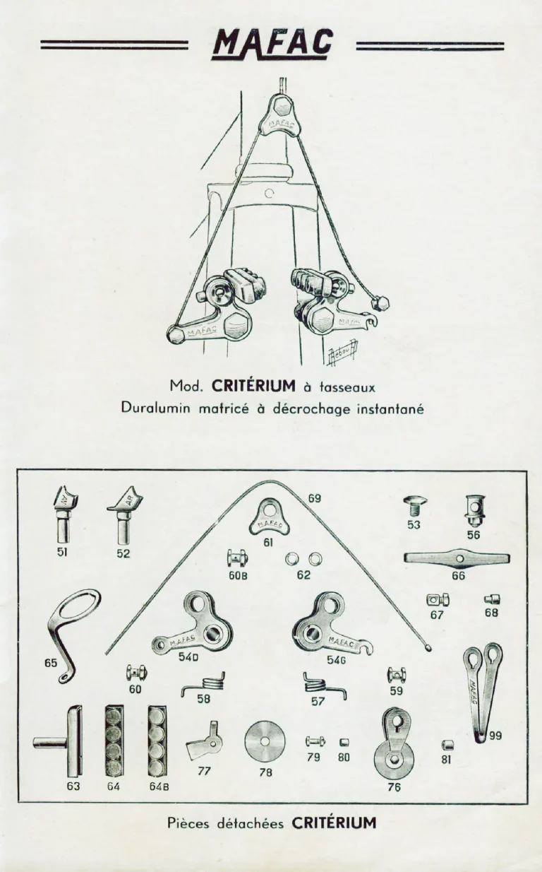 Mafac 1950s Catalog — Brakes for Cycles & Cyclomoteurs — page 3 of 15