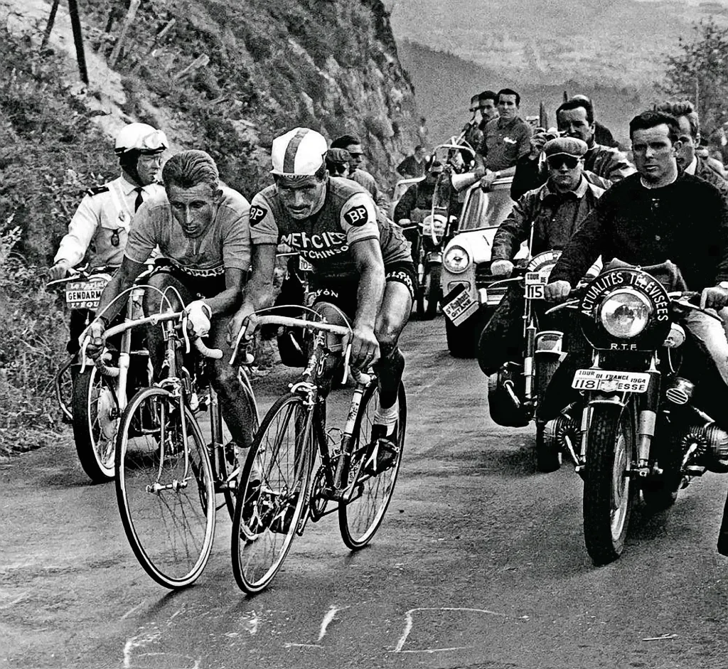Jacques Anquetil and Raymond Poulidor in 1964