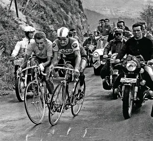 Jacques Anquetil and Raymond Poulidor in 1964