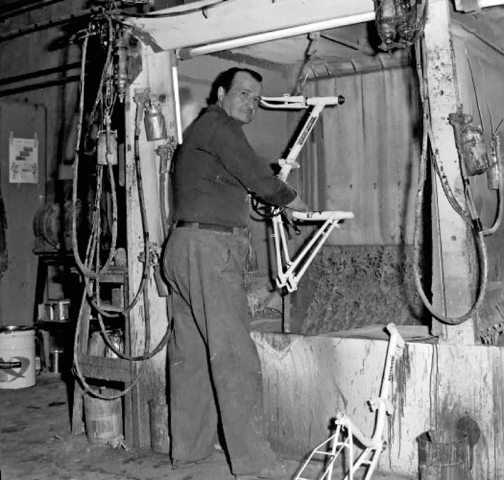 Enameling Booth at Cycles Mercier Factory in 1974