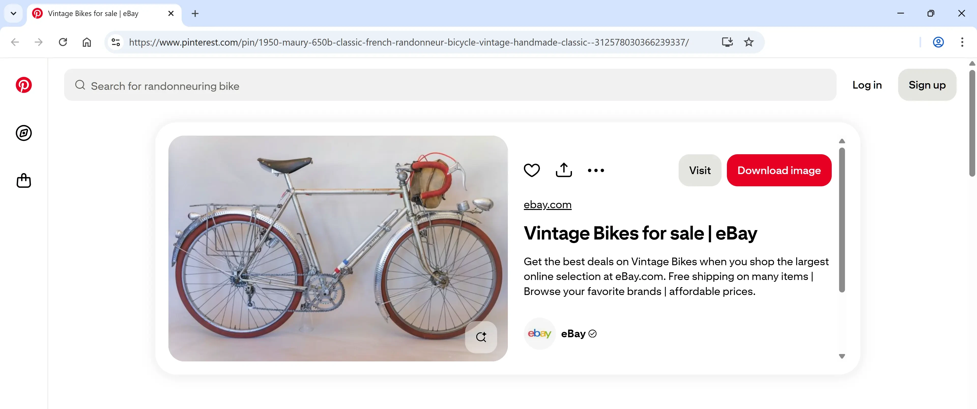 A. Maury Advertisement for Vintage Bikes on Ebay as Displayed on Pinterest