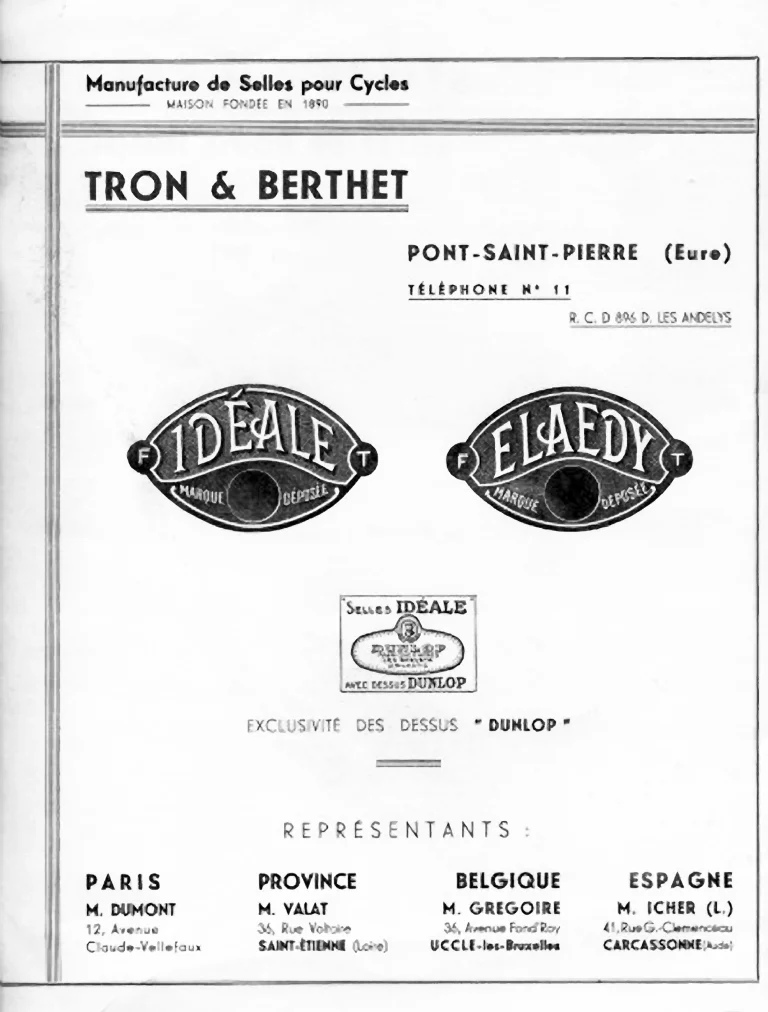 Idéale c.1936 Catalog — Tron & Berthet (Title Page and Pages 6, 10 and 11) — page 1 of 4