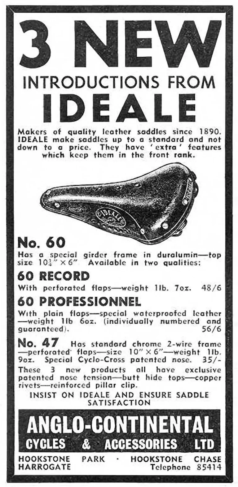Idéale Advertisement — 3 New Introductions, Anglo-Continental — page 1 of 1