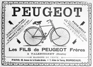 1892 Les Fils De Peugeot Frères — Bicycle Advertisement