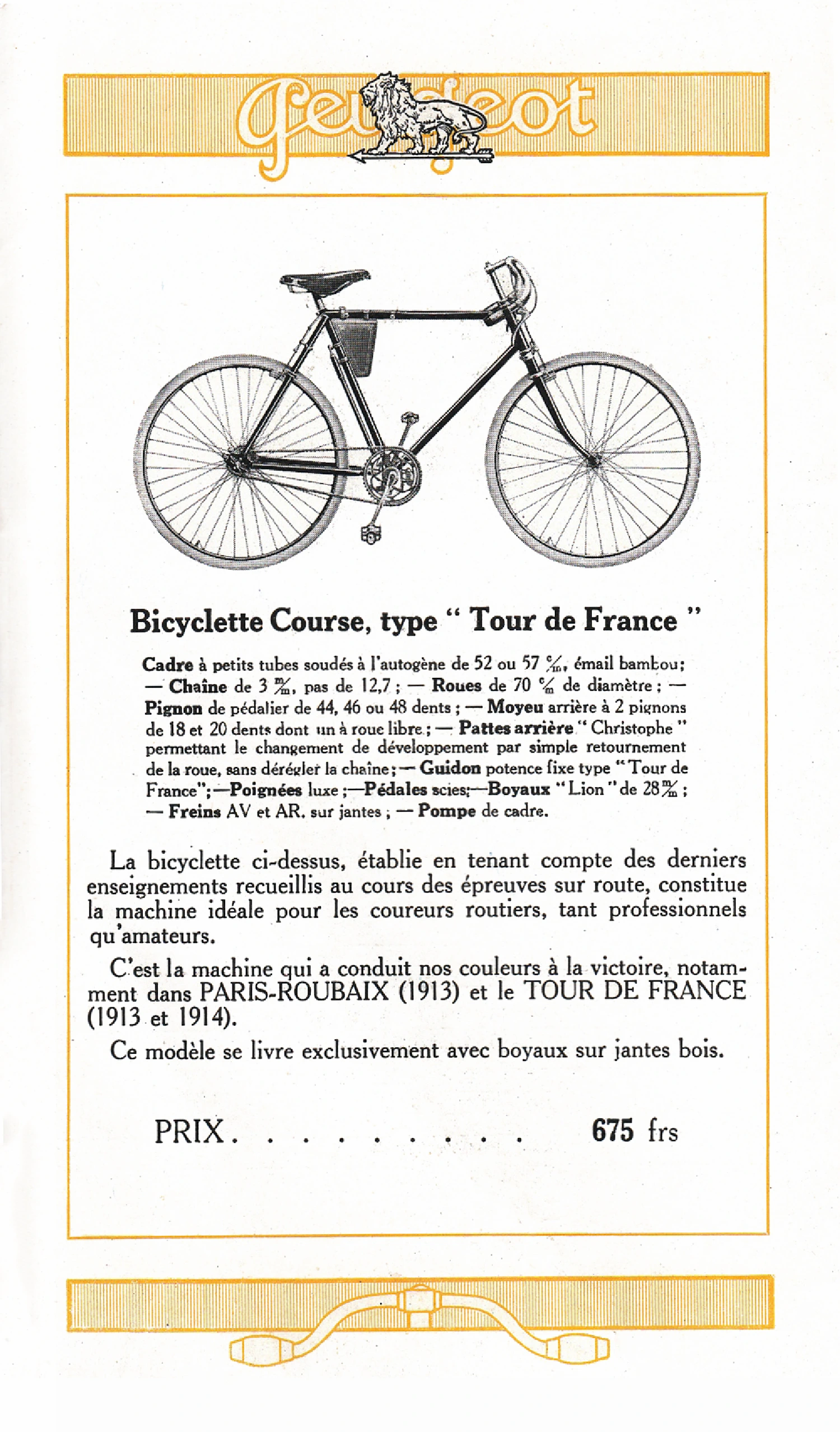 1920 Peugeot Tour de France brochure
