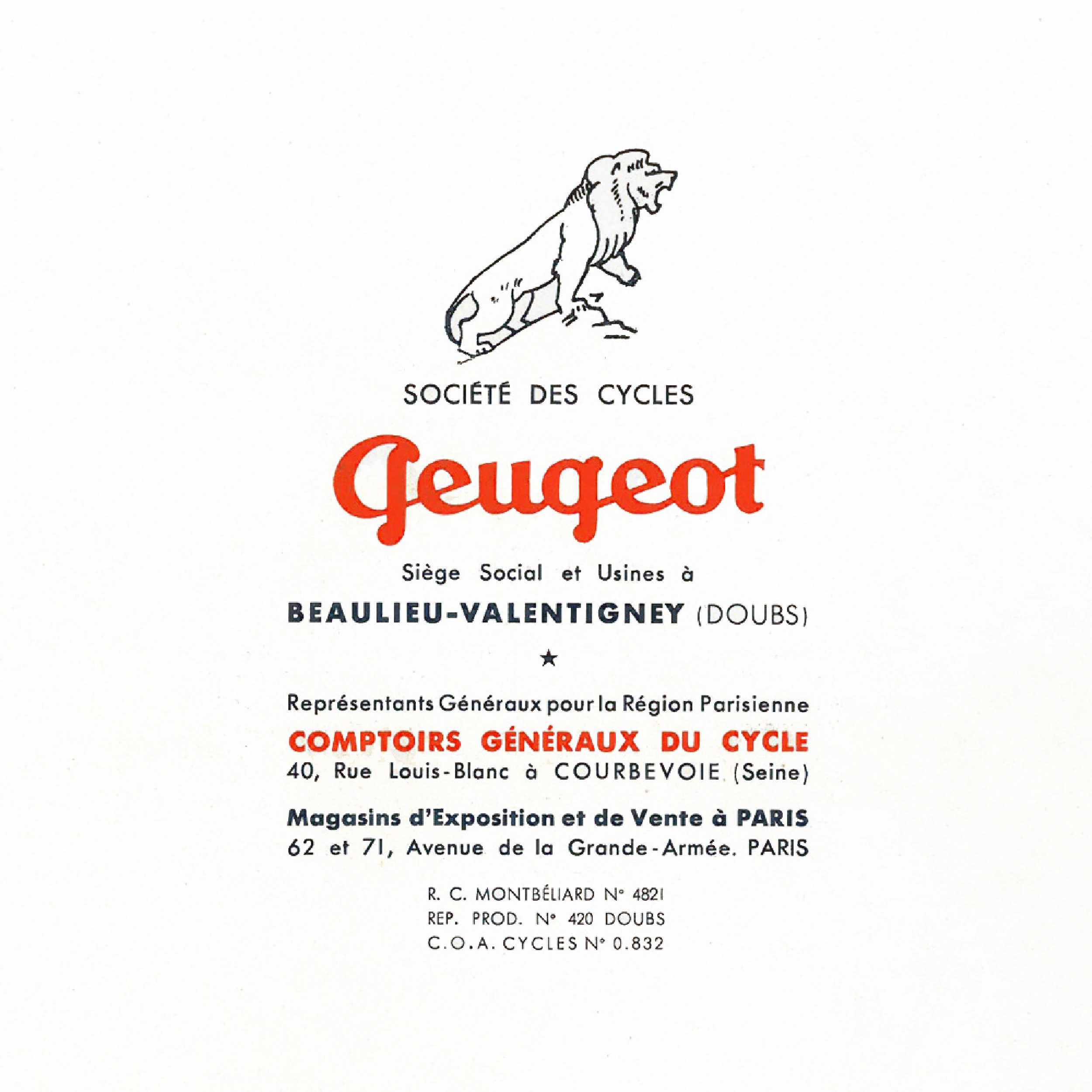 1947 Cycles Peugeot brochure, page 12