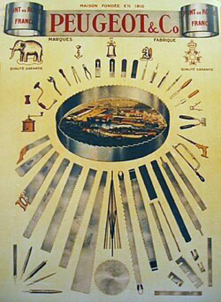 c.1820 Peugeot & Co. early products advertisement