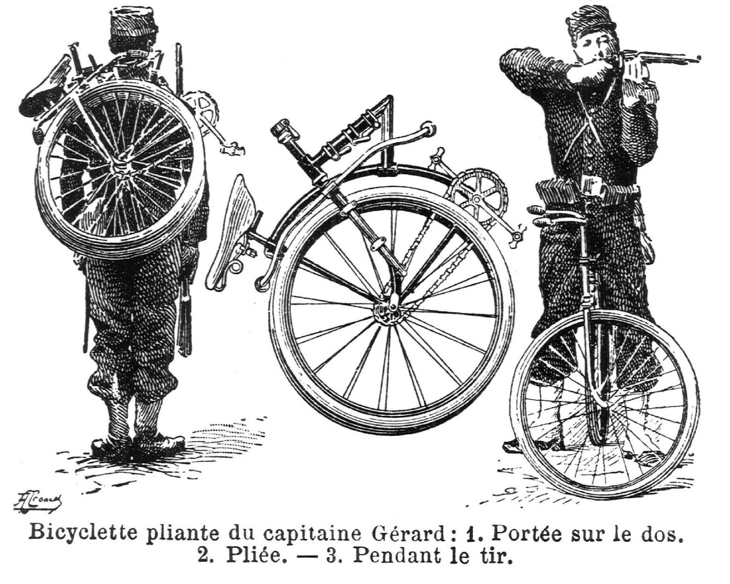 c.1890s Cycles Peugeot Capitaine Gérard folding bicycle, La Pliante