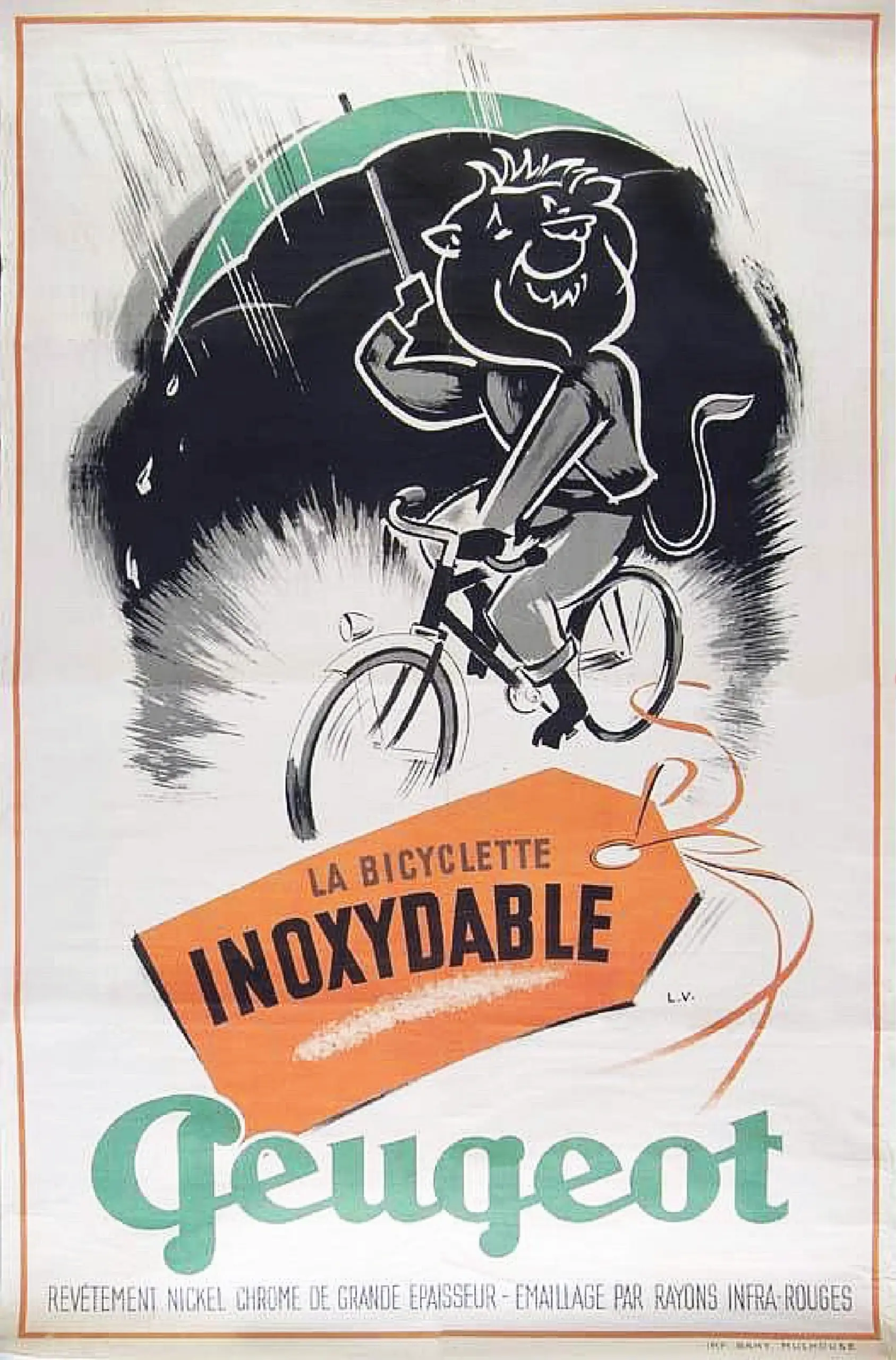 c.1930s Cycles Peugeot La Bicyclette Inoxydable advertisement