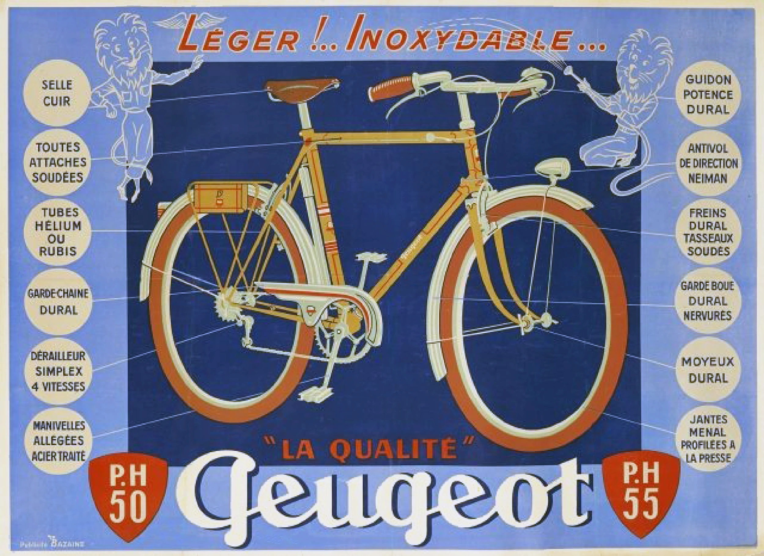 c.1940s Cycles Peugeot PH-50 and PH-55 advertisement