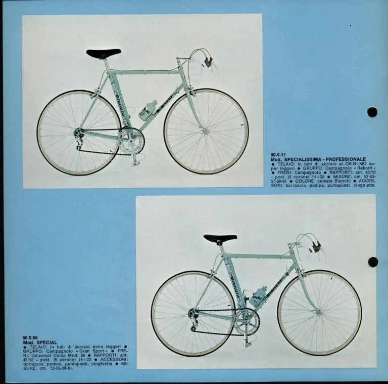 Bianchi 1973 Catalog — Corsa, Sport & Viaggio Bicycles — page 2 of 8
