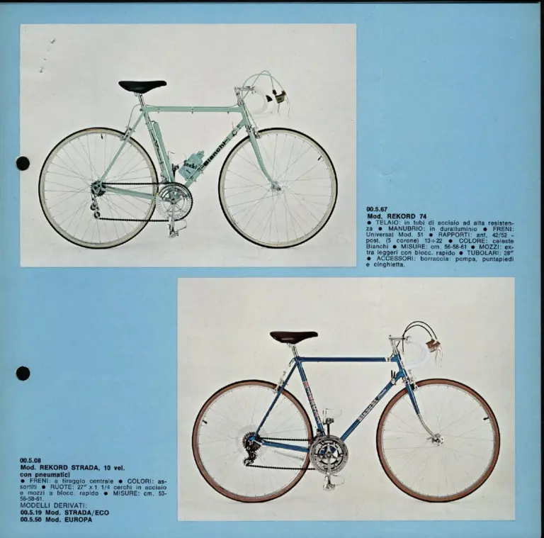 Bianchi 1973 Catalog — Corsa, Sport & Viaggio Bicycles — page 3 of 8