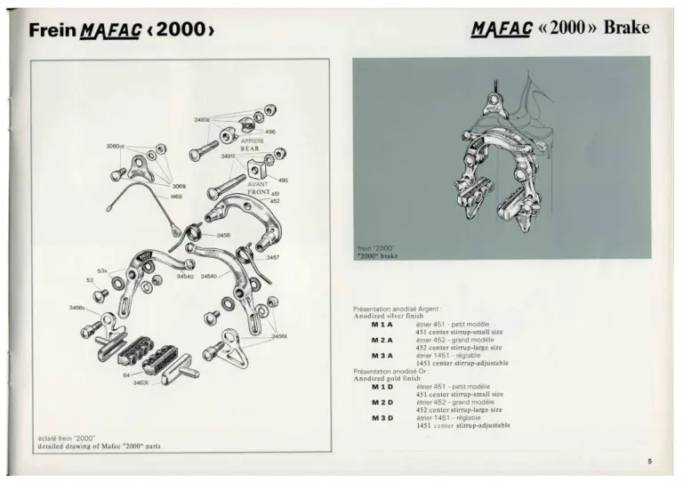 Mafac 1976 Catalog — Brakes & Accessories — page 7 of 21