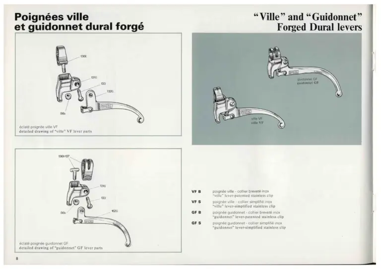 Mafac 1976 Catalog — Brakes & Accessories — page 8 of 21