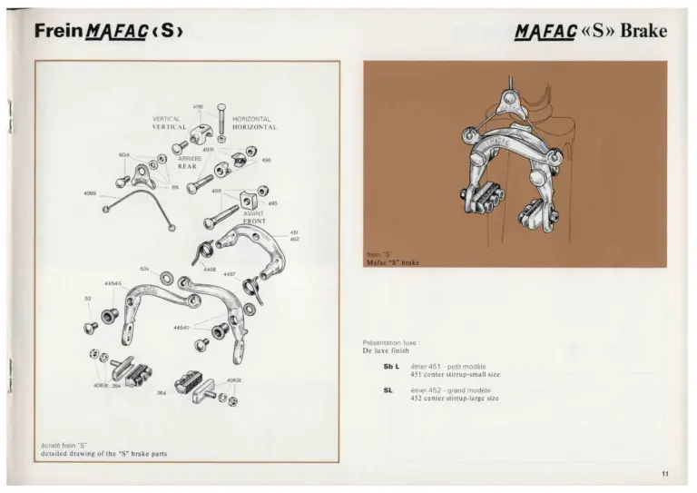 Mafac 1976 Catalog — Brakes & Accessories — page 11 of 21