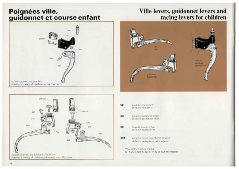 Mafac 1976 Catalog — Brakes & Accessories — page 14 of 21