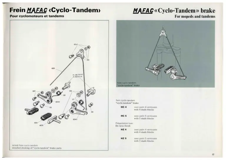 Mafac 1976 Catalog — Brakes & Accessories — page 17 of 21