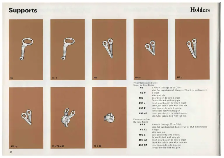 Mafac 1976 Catalog — Brakes & Accessories — page 18 of 21