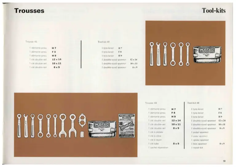 Mafac 1976 Catalog — Brakes & Accessories — page 19 of 21