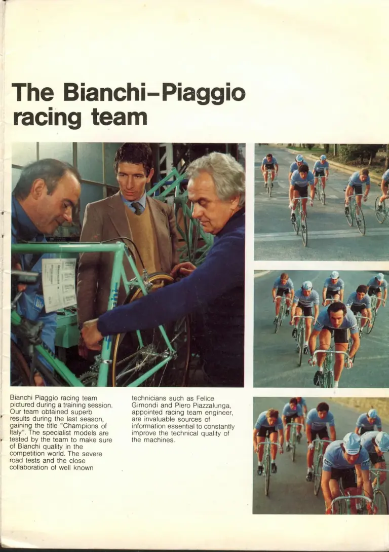 Bianchi 1981 Catalog — Reparto Corse Hand-Made Bicycles — page 2 of 16