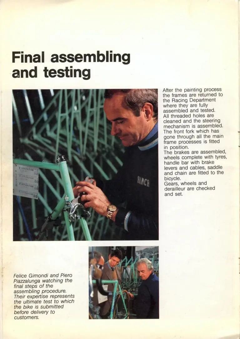Bianchi 1981 Catalog — Reparto Corse Hand-Made Bicycles — page 11 of 16