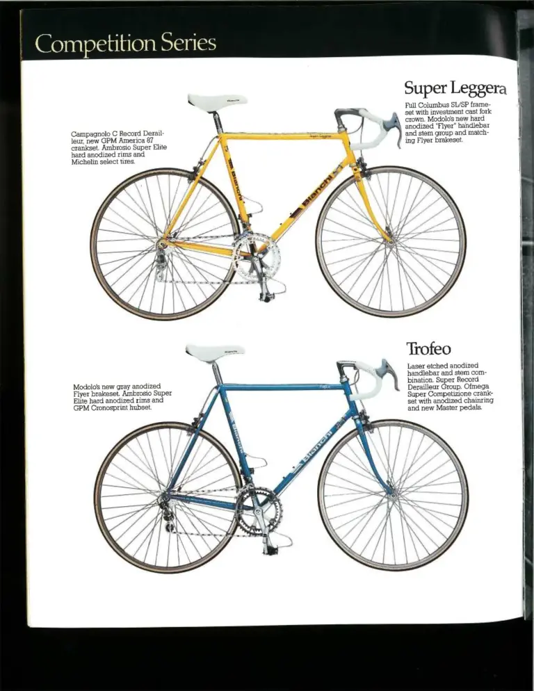 Bianchi 1987 Catalog — Road & Sport Bicycles — page 6 of 16