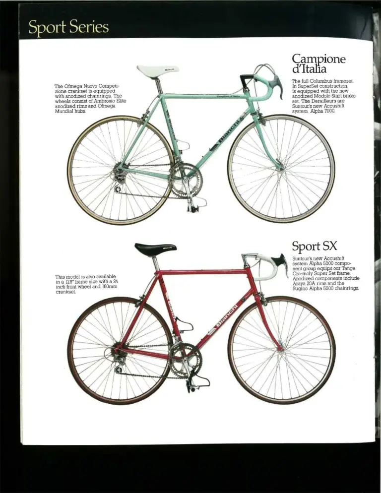Bianchi 1987 Catalog — Road & Sport Bicycles — page 10 of 16
