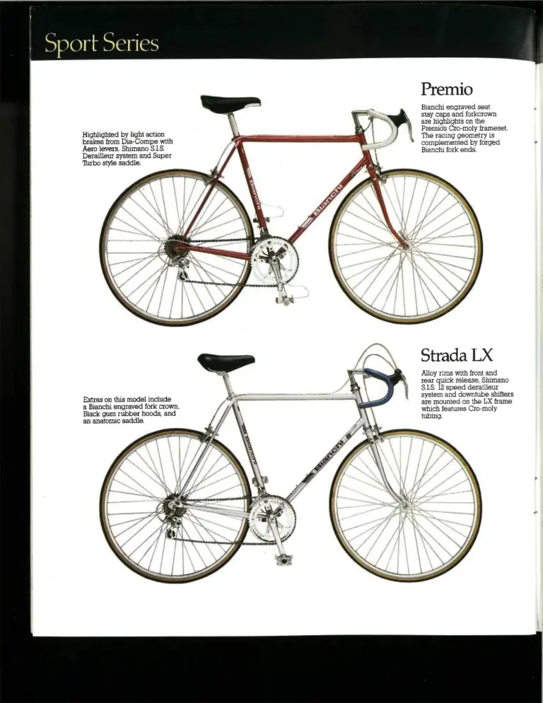 Bianchi 1987 Catalog — Road & Sport Bicycles — page 12 of 16