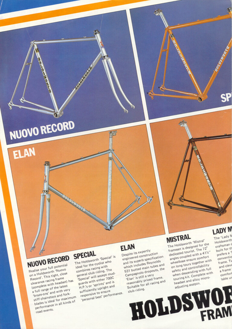 Holdsworth 1982 Catalog — Bicycles & Frames — page 2 of 4